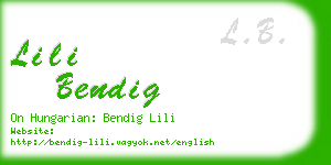 lili bendig business card